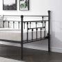VECELO Daybed Frame Twin Size Multifunctional Metal Platform with Headboard Victorian Style,Mattress Foundation/Children Bed Sofa for Guest Living Room, Black