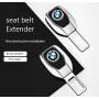 Seat Belt Extender, Metal Eat Belt Extender Suitable for Most Models, with Car Logo Plating Mirror Seat Belt Buckle (BMW)