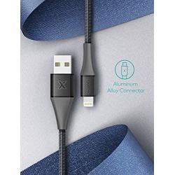 Xcentz Lightning Cable 3ft, MFi Certified iPhone Charger, Braided Nylon Fast Charging iPhone Cable with Premium Metal Connector for iPhone 11/11 Pro/X/XS/XR/XS Max/8, iPad Mini/Air, Black