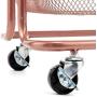 mDesign Metal 3-Tier Rolling Household Storage Cart to use in Bathrooms, Kitchen, Craft Rooms, Laundry Rooms, and Kids Rooms - Portable, Includes 4 Caster Wheels - Rose Gold