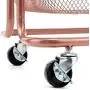 mDesign Metal 3-Tier Rolling Household Storage Cart to use in Bathrooms, Kitchen, Craft Rooms, Laundry Rooms, and Kids Rooms - Portable, Includes 4 Caster Wheels - Rose Gold