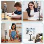 Cell Phone Stand for Desk,Shenboxun Aluminum Cell Phone Holder,Height Angle Adjustable Cell Phone Stand,Metal Base Phone Stand Compatible with All Smartphone,iPhone and Tablet (4-12'') - Black