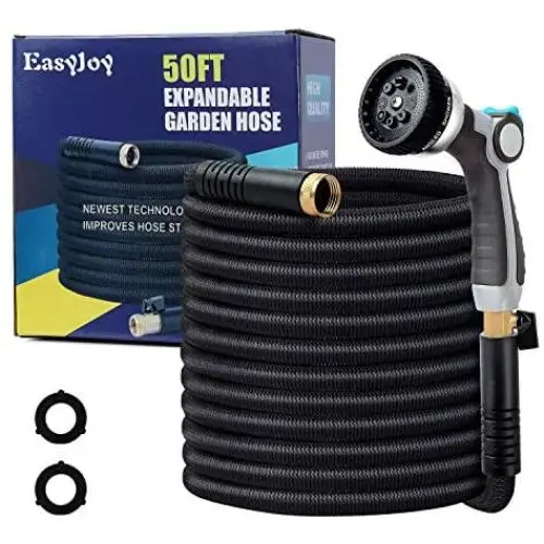 EasyJoy 50FT Expandable Garden Hose - Super Strong 3750D Fabric - 4-Layers Flex Strong Latex – Your Best Choice for Watering and Washing (with Metal 8 Function Sprayer) EasyJoy 50FT Expandable Garden Hose - Super Strong 3750D Fabric - 4-Layers Flex Strong Latex – Your Best Choice for Watering and Washing (with Metal 8 Function Sprayer)
