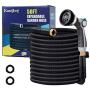 EasyJoy 50FT Expandable Garden Hose - Super Strong 3750D Fabric - 4-Layers Flex Strong Latex – Your Best Choice for Watering and Washing (with Metal 8 Function Sprayer)