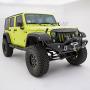 Restyling Factory -Black Textured Front Bumper With Fog Lights Hole & 2x D-Ring & Winch Plate for 07-18 Wrangler JK