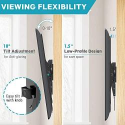 MOUNTUP Tilting TV Wall Mount Bracket for 26-55 Inch Flat Screen TVs/ Curved TVs, Low Profile TV Wall Mount TV Bracket - Easy to Install On 12'' or 16'' Studs, VESA 400x400mm Weight up to 99 LBS, MU0007