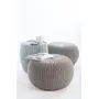 Keter Urban Knit Pouf Ottoman Set of 2 with Storage Table for Patio and Room Décor-Perfect for Balcony, Deck, and Outdoor Seating, Dune/Misty Blue