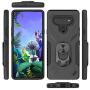 Topnow for LG K51 Case, LG Reflect Case, LG Q51 Case, [Military Grade] 12ft Drop Tested Rotatable Metal Ring Holder Compatible with Magnetic Car Kickstand Case for LG K51 (Black)