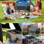 ASMOKE Portable Wood Pellet Grill and Smoker with Auto Temper Control, 8 in 1 BBQ Grill Set AS300, 256 Sq. in. Cooking Area - Includes Waterproof Grill Cover and Meat Probe, Tahoe Blue