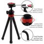 Acuvar 12'' Inch Flexible Camera Tripod with Wrapable Disc Legs & Quick Release Plate + Universal Smartphone Mount + Wireless Remote Control for All Smartphones