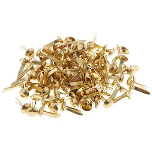 Royee 100 Pcs Mini Brads Fasteners Metal Plated Round Paper Fasteners Brass Pastel for Paper Craft Scrapbooking DIY Art Handmade Project Decorative Supplies (Gold) Royee 100 Pcs Mini Brads Fasteners Metal Plated Round Paper Fasteners Brass Pastel for Paper Craft Scrapbooking DIY Art Handmade Project Decorative Supplies (Gold)