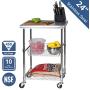 Seville Classics Stainless-Steel Professional Kitchen Work Table Cart Utility NSF-Certified Storage, 24'' W x 20'' D x 36'' H, Chrome