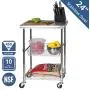 Seville Classics Stainless-Steel Professional Kitchen Work Table Cart Utility NSF-Certified Storage, 24'' W x 20'' D x 36'' H, Chrome Seville Classics Stainless-Steel Professional Kitchen Work Table Cart Utility NSF-Certified Storage, 24'' W x 20'' D x 36'' H, Chrome