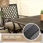 MFSTUDIO 5 Piece Black Metal Outdoor Patio Dining Bistro Set with 4 Swivel Chairs and Steel Frame Slat Larger Square Table, 37'' Table and 4 Backyard Garden Chairs Outdoor Furniture Set, Black MFSTUDIO 5 Piece Black Metal Outdoor Patio Dining Bistro Set with 4 Swivel Chairs and Steel Frame Slat Larger Square Table, 37'' Table and 4 Backyard Garden Chairs Outdoor Furniture Set, Black