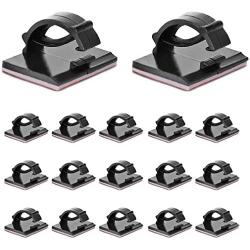 Akstore 100 PCS Adhesive Cable Clips Self-Adhesive Wire Clips Cable Wire Management Wire Cable Holder Clamps Cable Tie Holder for Car, Office and Home (Black)