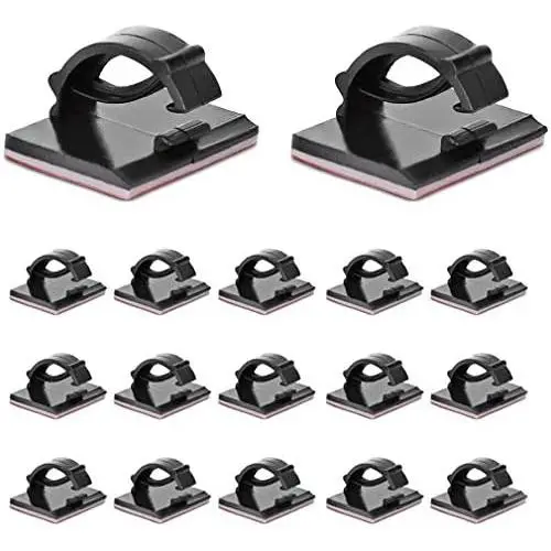 Akstore 100 PCS Adhesive Cable Clips Self-Adhesive Wire Clips Cable Wire Management Wire Cable Holder Clamps Cable Tie Holder for Car, Office and Home (Black) Akstore 100 PCS Adhesive Cable Clips Self-Adhesive Wire Clips Cable Wire Management Wire Cable Holder Clamps Cable Tie Holder for Car, Office and Home (Black)