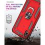 TJS Phone Case Compatible with Samsung Galaxy A10E 5.8'' (Not Fit Galaxy A10/M10), with [Full Coverage Tempered Glass Screen Protector] Resistant Defender Metal Ring Magnetic Support Cover (Teal)