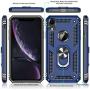 iPhone XR Case with HD Screen Protector, Gritup 360 Degree Rotating Metal Ring Holder Kickstand Armor Anti-Scratch Bracket Cover Case for Apple iPhone XR 6.1 inch Blue