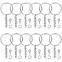 Paxcoo 100Pcs Keychain Rings with Chain and 100 Pcs Screw Eye Pins Bulk for Crafts Paxcoo 100Pcs Keychain Rings with Chain and 100 Pcs Screw Eye Pins Bulk for Crafts