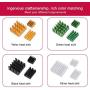MakerFocus 12pcs Raspberry Pi 4B Heat Sink Set, Raspberry Pi 4B Aluminum Radiator Cooling Kit Cooler for Raspberry Pi 4B(3 Black/3 Silver /3 Green/3 Yellow)