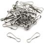 304 Stainless Steel Spring Hooks,FDXGYH 100pcs 32mm/1.2inch Metal Spring Lanyard Hook for Purse Zipper Pull/DIY Jewelry Basics Lanyard/ID Card Key Chain Clip Parts/Photographic Cloth ect