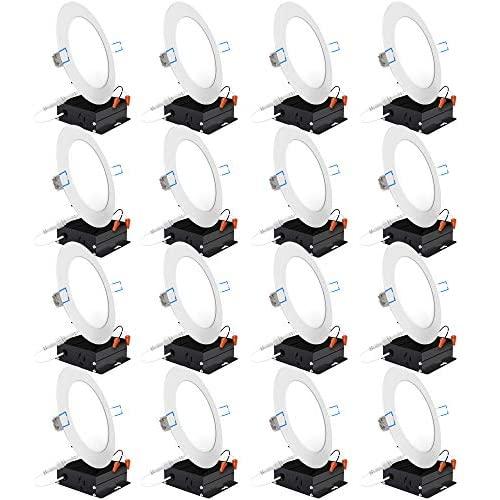 Sunco Lighting 16 Pack 6 Inch Slim LED Downlight with Junction Box, 14W=100W, 850 LM, Dimmable, 2700K Soft White, Recessed Jbox Fixture, IC Rated, Simple Retrofit Installation - ETL & Energy Star