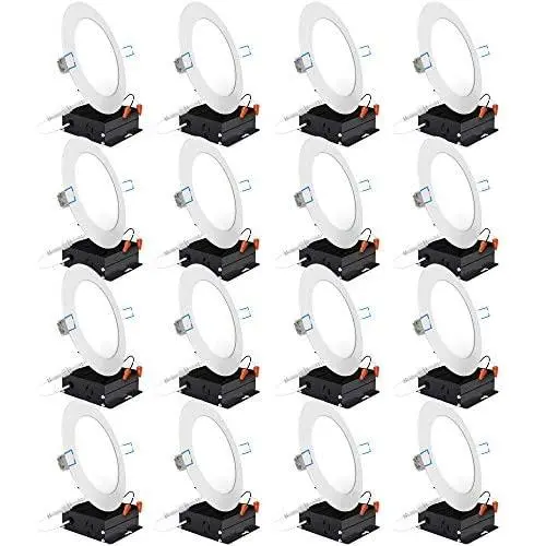 Sunco Lighting 16 Pack 6 Inch Slim LED Downlight with Junction Box, 14W=100W, 850 LM, Dimmable, 5000K Daylight, Recessed Jbox Fixture, IC Rated, Simple Retrofit Installation - ETL & Energy Star