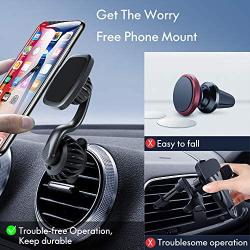 Kaistyle Magnetic Phone Car Mount, [Upgraded CLAMP] Unobstructed Car Vent Phone Mount [6 Strong Magnets] Cell Phone Holder for Car, Phone Car Holder Compatible with 4-6.7 inch Smartphone and Tablets