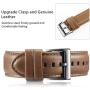 BRG Leather Bands Compatible with Apple Watch Band 44mm 42mm 40mm 38mm, Men Women Replacement Genuine Leather Strap for iWatch SE Series 6 5 4 3 2 1, Brown Band/Silver Adapter, 40mm 38mm