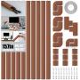 Cord Cover, Delamu 157in Cable Concealer Cable Cover Channel, PVC Cord Hider on Wall, Paintable Cable Raceway, Cuttable Wire Covers for Cords, Cable Hider to Hide Wall Mounted TV, CC01-Brown