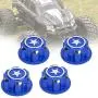 Vbest life Aluminium Alloy Hex Wheel Mount Nuts, 4pcs Metal 17mm Hex Wheel Nut RC Spare Part Replacement Compatible with X-MAXX Summit Traxxas RC Car(Mazarine)