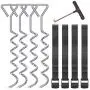 ANXEN Trampoline Stakes Heavy Duty with Spring Pull Tool, Trampoline Parts Corkscrew Shape Steel Stakes Wind Anchor Kit for Trampolines ANXEN Trampoline Stakes Heavy Duty with Spring Pull Tool, Trampoline Parts Corkscrew Shape Steel Stakes Wind Anchor Kit for Trampolines
