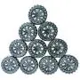 EUDAX 30mmx8mm Plastic Roll 2mm Dia Shaft Toys Wheel and 2mmx100mm STEM Shaft Round Rod Axles for DIY Toy RC Car Truck Boat Helicopter Model Part (Black, 100pcs)