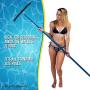 U.S. Pool Supply Professional 18'' Stainless Steel Pool Algae Brush with EZ Clip Handle - Durable Bristles, Scrub Remove Calcium Buildup, Rust Stains on Concrete - Sweep Debris from Walls, Floors Steps