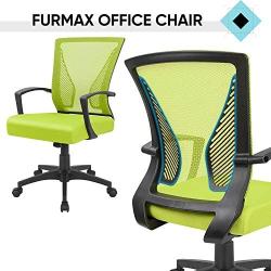 Furmax Office Chair Mid Back Swivel Lumbar Support Desk Chair, Computer Ergonomic Mesh Chair with Armrest (Cyan)