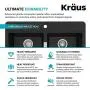 Kraus Quarza Kitchen Sink, 33-Inch Equal Bowls, Black Onyx Granite, KGD-433B model Kraus Quarza Kitchen Sink, 33-Inch Equal Bowls, Black Onyx Granite, KGD-433B model