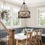 LALUZ Farmhouse Chandelier for Dining Room, 5-Light Rustic Chandelier for Kitchen Island, Entryway LALUZ Farmhouse Chandelier for Dining Room, 5-Light Rustic Chandelier for Kitchen Island, Entryway