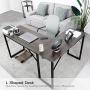 Modern L-Shaped Corner Desk Computer Desk Gaming Office PC Table, Sturdy Simple Industrial Style Home Office Writing Workstation Steel Modern L-Shaped Corner Desk Computer Desk Gaming Office PC Table, Sturdy Simple Industrial Style Home Office Writing Workstation Steel