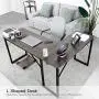 Modern L-Shaped Corner Desk Computer Desk Gaming Office PC Table, Sturdy Simple Industrial Style Home Office Writing Workstation Steel