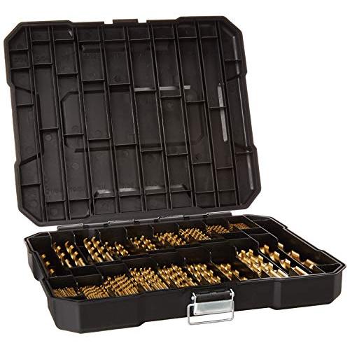 230 Pieces Titanium Twist Drill Bit Set, Anti-Walking 135° Tip High Speed Steel, Size from 3/64'' up to 1/2'', Ideal for Wood/Steel/Aluminum/Zinc Alloy, with Hard Storage