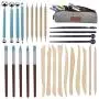 Augernis Polymer Clay Tools,28pcs Modeling Clay Sculpting Tools Set for Pottery Sculpture,Dotting Tools Ball Styluses for Rock Painting Cake Fondant Decoration Augernis Polymer Clay Tools,28pcs Modeling Clay Sculpting Tools Set for Pottery Sculpture,Dotting Tools Ball Styluses for Rock Painting Cake Fondant Decoration