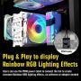 Enermax ETS-T50 Axe Addressable RGB CPU Air Cooler 230W+ TDP for Intel/AMD Univeral Socket 5 Direct Contact Heat Pipes 120mm PWM Fan White: ETS-T50A-W-ARGB