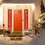BeauFlw Merry Christmas Banners,Christmas Decorations,Front Door Welcome Christmas Porch Sign Banners for Home Wall Indoor Outdoor Holiday Party Decor (2 Pieces)