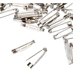 Bar Pins - 200-Pack Brooch Pin Backs, Safety Clasps, Pin Findings, Crafting Parts, Name Badge Pin Back, for Name Tags, Jewelry Accessory Making, Art Craft, 2 Holes, 1 x 0.13 x 0.25 Inches