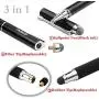 MEKO Stylus Pen 3 in 1 Rubber Tip and Micro Fiber Tip Stylus/Styli Ballpoint Pen (2Pcs) Metal Barrel with Rubber Grip Bundle with 2 Replacement Fiber Tips, 2 Rubber Tips,2 Refill Ink -Silver MEKO Stylus Pen 3 in 1 Rubber Tip and Micro Fiber Tip Stylus/Styli Ballpoint Pen (2Pcs) Metal Barrel with Rubber Grip Bundle with 2 Replacement Fiber Tips, 2 Rubber Tips,2 Refill Ink -Silver