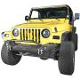 Hooke Road Wrangler TJ Rear Bumper with Tire Carrier + Front Bumpers Combo Compatible with Jeep Wrangler TJ 1997-2006