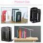 MerryNine Bookends Pair Nonskid Heavy Metal Durable Sturdy Strong Books Organizer Telephone Booth Bookshelf Decor Decorative Bedroom Library Office School Supplies Stationery Gift (Black_1 Pair)