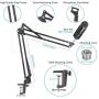 InnoGear Heavy Duty Microphone Stand with Mic Microphone Windscreen and Dual Layered Mic Pop Filter Suspension Boom Scissor Arm Stands for Blue Yeti,Blue Spark and Other Mic