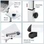 Tatkraft Like Portable Laptop Desk with Mouse Pad, Rolling Computer Stand with Adjustable Height, Sturdy and Ergonomic, White Tatkraft Like Portable Laptop Desk with Mouse Pad, Rolling Computer Stand with Adjustable Height, Sturdy and Ergonomic, White
