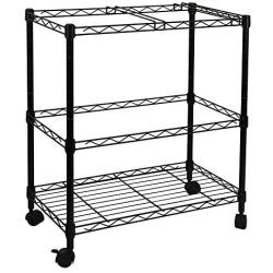 Oceanstar 2-Tier Metal Rolling File Cart, Black